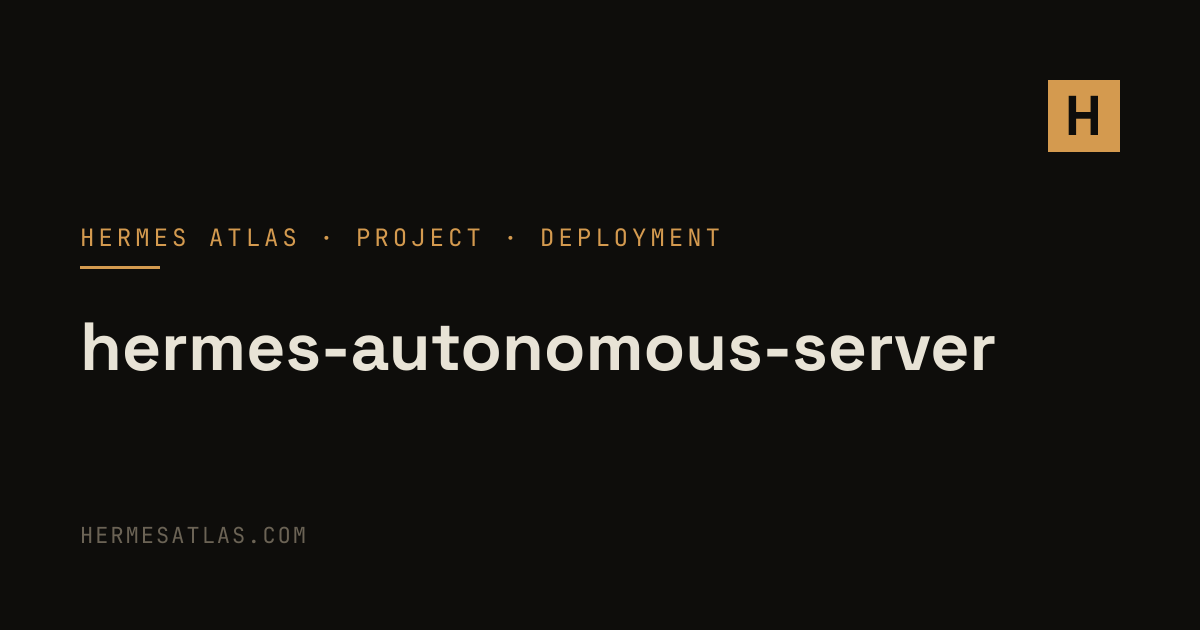 JackTheGit/hermes-autonomous-server — Hermes Agent Deployment & Infra ...