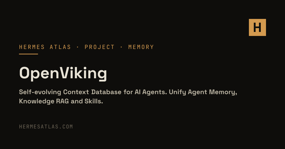 volcengine/OpenViking — Hermes Agent Memory & Context | Hermes Atlas